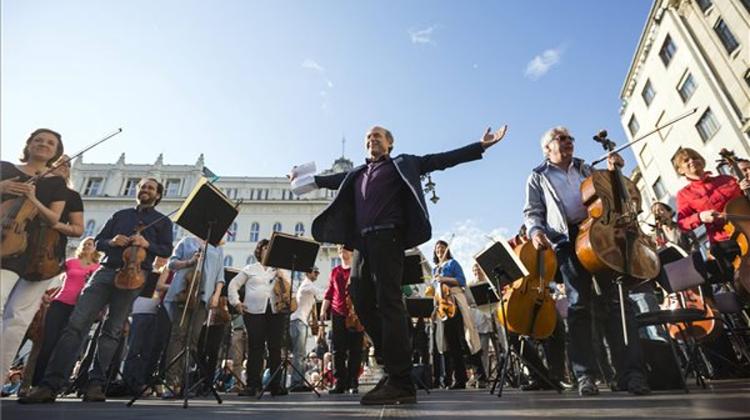 Budapest Festival Orchestra Stages Musical Demonstration In Downtown Budapest