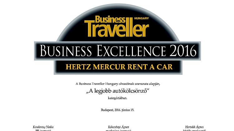 Hungarian Business Excellence Award For Hertz Rent A Car