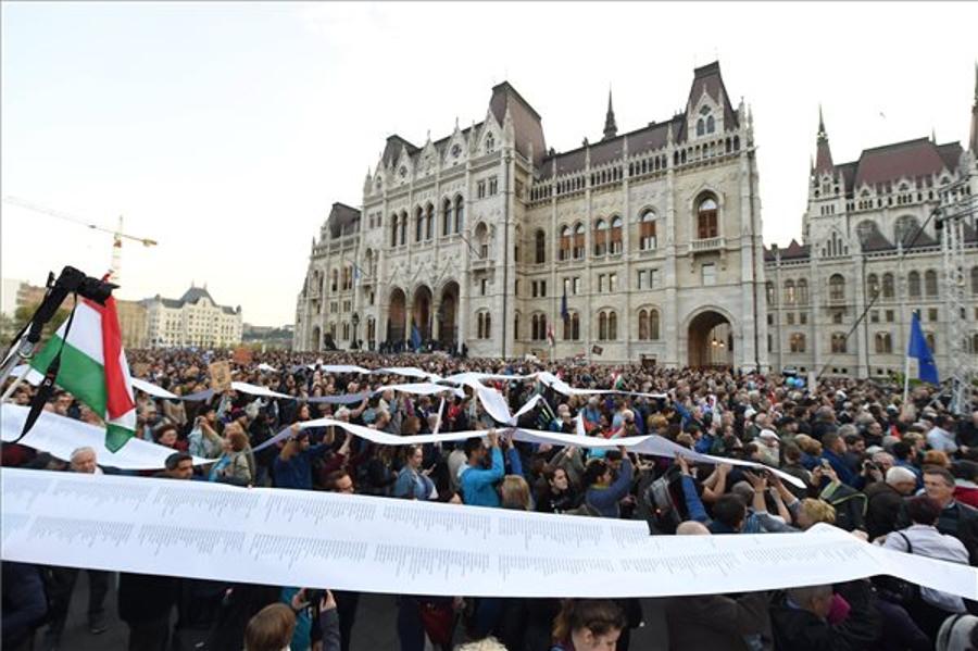 Tens Of Thousands Protest Higher Education Act Amendments In Budapest